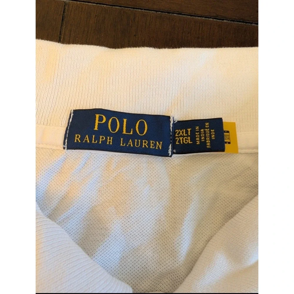 Polo Ralph Lauren Men's Classic Fit Dip Dye Polo White Yellow Green Blue 2XLT
